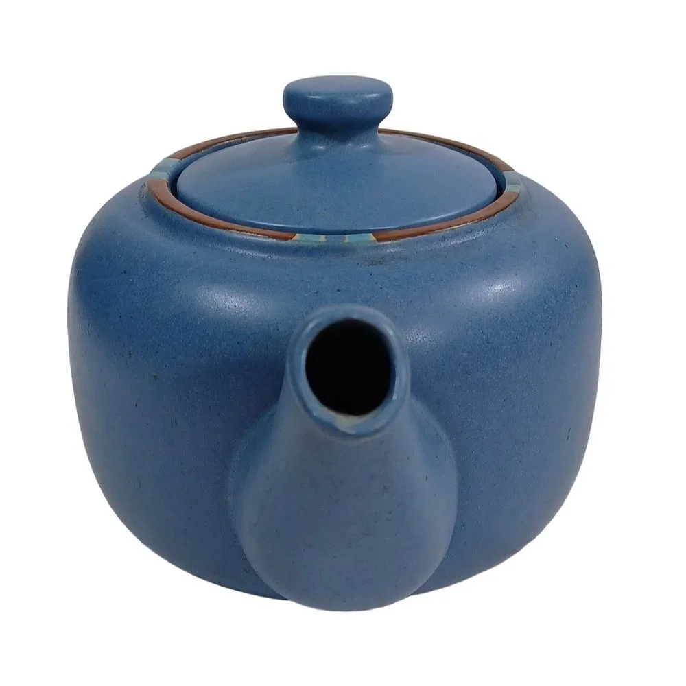 Dansk Mesa Sky Blue 40 oz  Coffee Tea Pot Teapot Southwestern Vintage Portugal - Picture 6 of 12